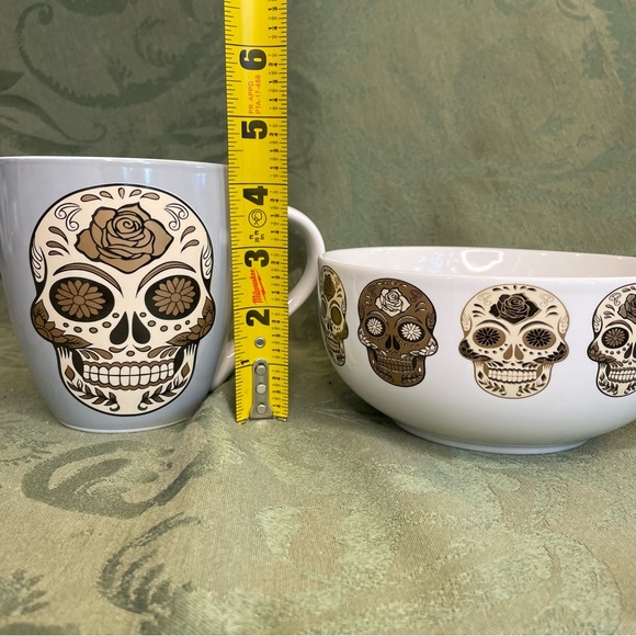 Day of the Dead style mug and bowl set by Eaton Fine Dining. No chips or cracks. - Picture 7 of 8